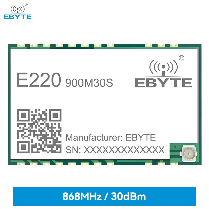 

LLCC68 LoRa Wireless Module 868/915MHz E220-900M30S 30dBm Long Range 10km IPEX/Stamp Hole Antenna SMD SPI Wireless Module