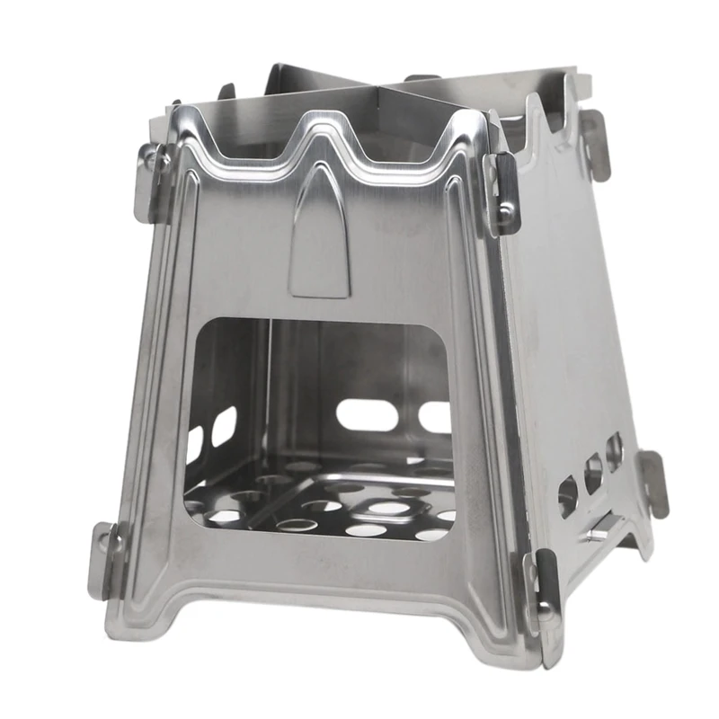 

Camping Stove Stainless Steel Backpacking Stove Portable Folding Wood Burning Stoves For Picnic BBQ Camp Hiking