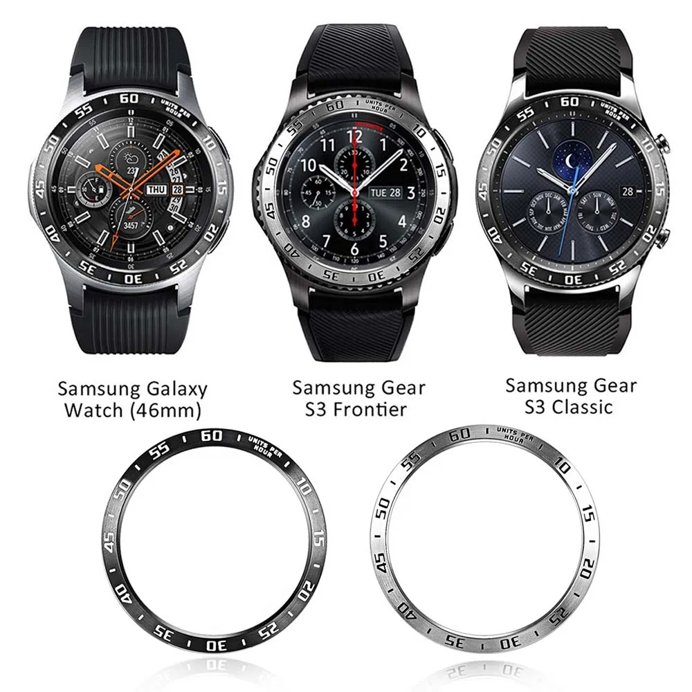 Кольцо с ободком из нержавеющей стали для samsung Galaxy Watch 46 мм/gear S3 Frontier классический клейкий чехол Защита от царапин чехол