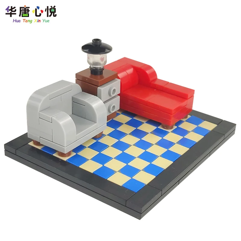 

Город МОС мебель стол диван кровать напольная модель игрушка Подарки для детей образовательный строительный блок сборка день рождения гор...