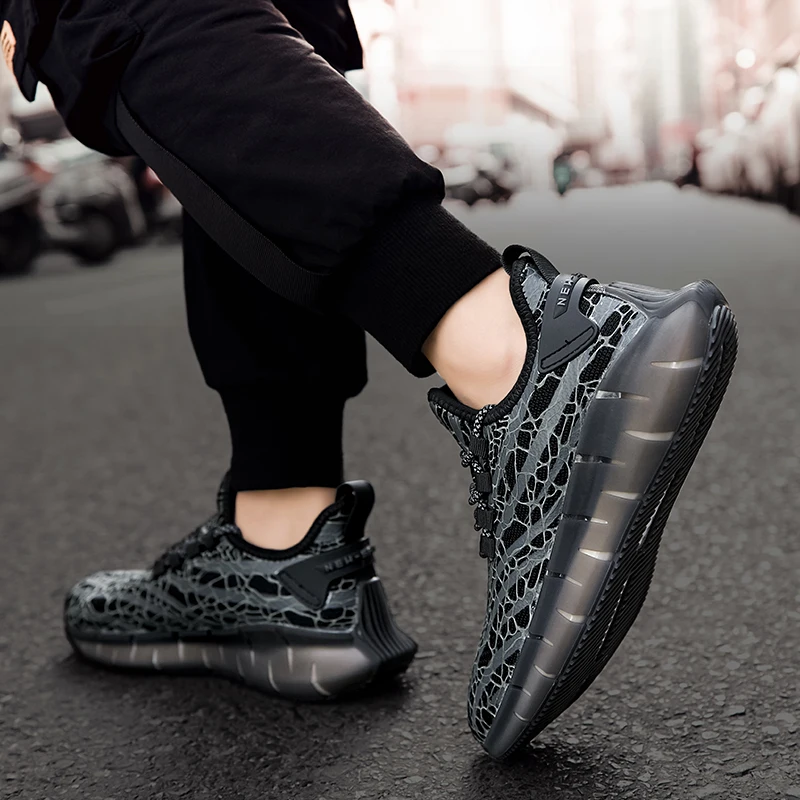 

Sneakers Breathable Men's Breathable Sneakers Men Shoes Casual Summer Mesh Mens Black Color Sports Safety New
