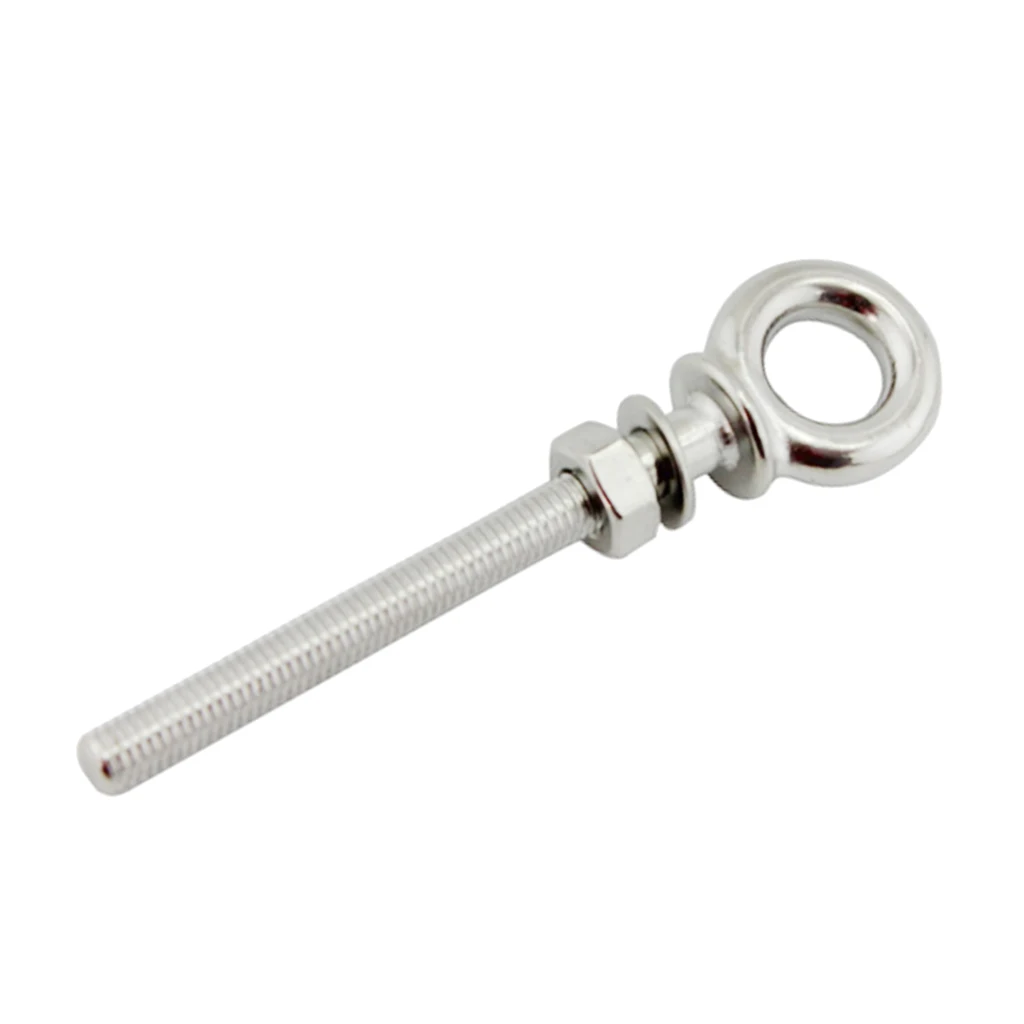 

80mm Long Shank Collared Eye Bolt - Marine 316 Grade Stainless Steel