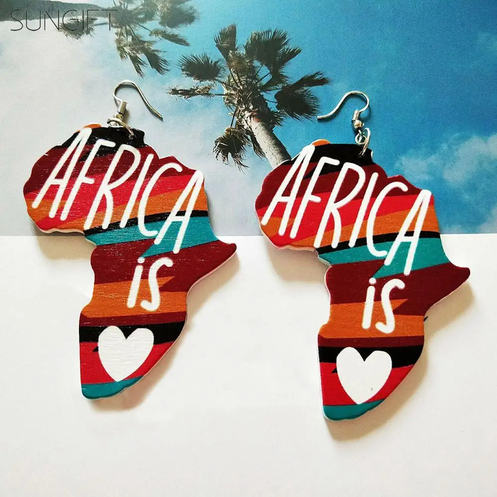 SUNGIFT 2019 последние женские ювелирные изделия Красочные Африка Карта Натуральный