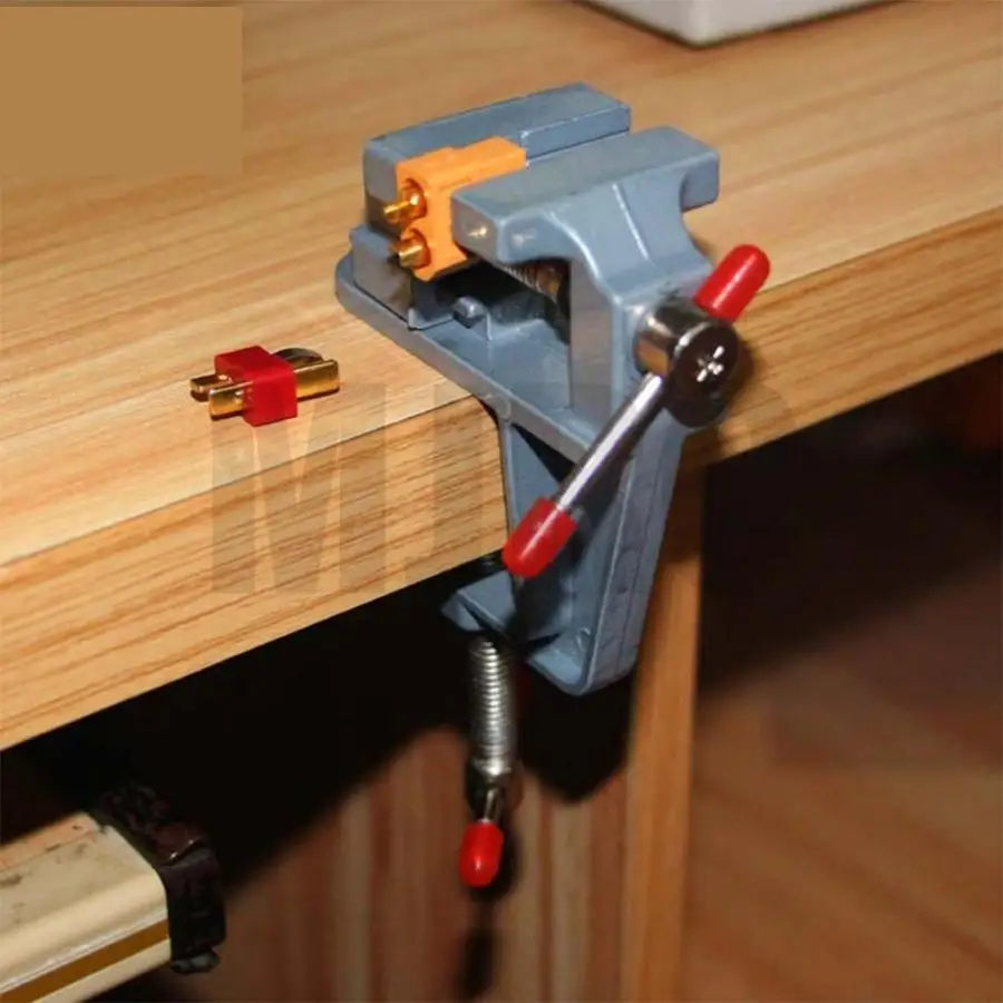 

Model Tool Aluminum Alloy Mini Vice Clamp for T-plug/TRX/XT90/XT60-plug Welding DIY Tool Spare Miniature vise table