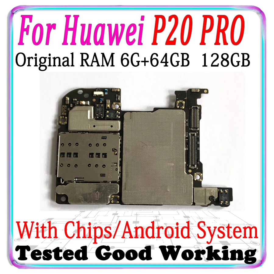 Оригинальная материнская плата для HUAWEI P20 Pro 64 ГБ 128 Гб ПЗУ 6 ОЗУ полные чипы чистая