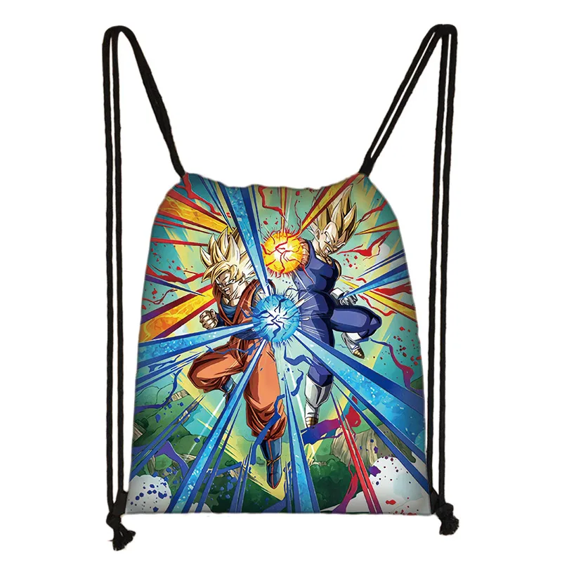 SKD-QLZ12 Аниме dragon ball drawstring сумка Goku Saiyan холщовый рюкзак подростковый рюкзак для мальчиков сумки для хранения - Цвет: SKD-QLZ12