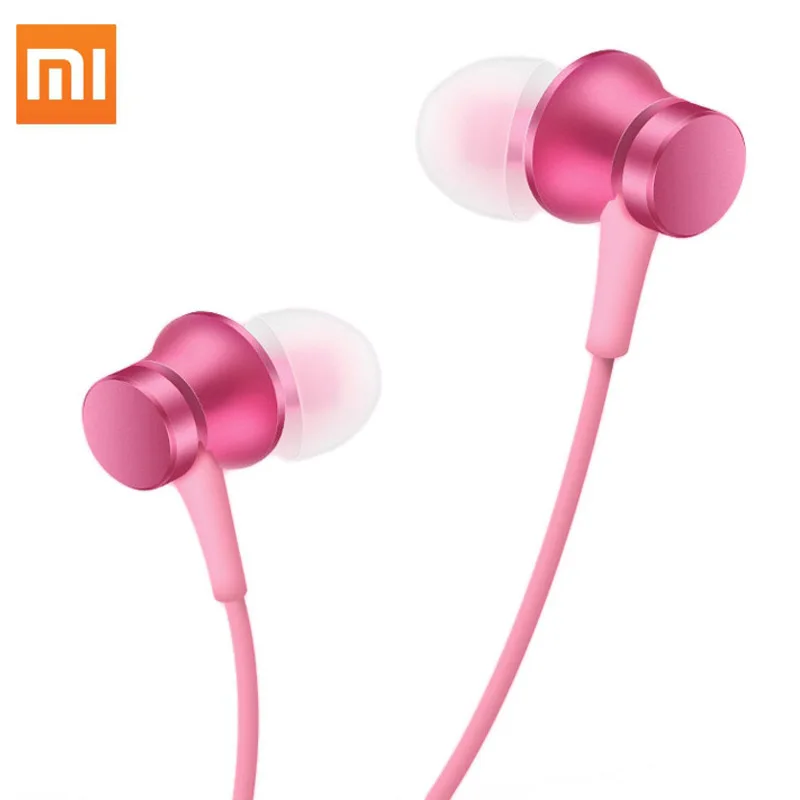 Оригинальные наушники Xiaomi Piston розовые синие басовые базовая версия гарнитуры с