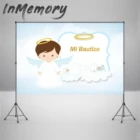 Виниловый фон для детской фотосъемки с изображением голусветильник го неба близнецов Ангела Ми баутизо для крещения и причастия
