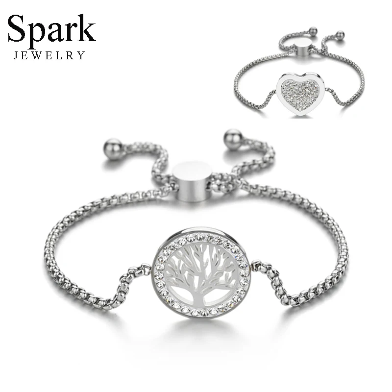 Браслет женский из нержавеющей стали с подвеской в виде дерева жизни | Украшения