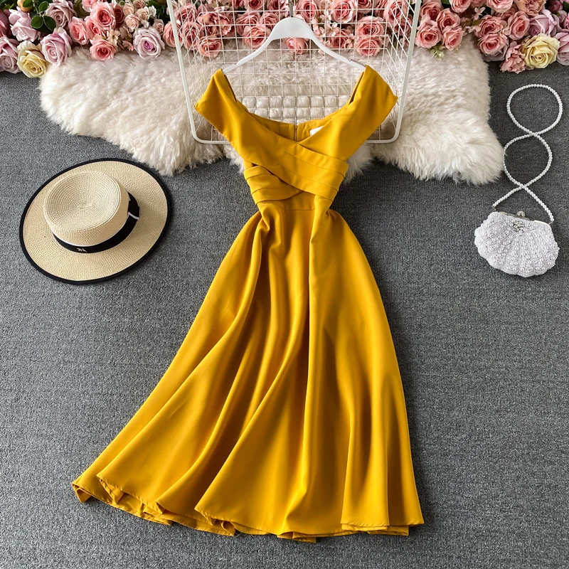 

Женское облегающее платье-миди с V-образным вырезом, без бретелек, C833, лето 2021