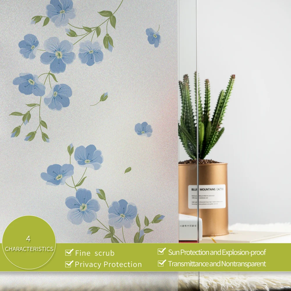 Наклейки на окна тактическая липкая матовая стеклянная пленка витражная стекло