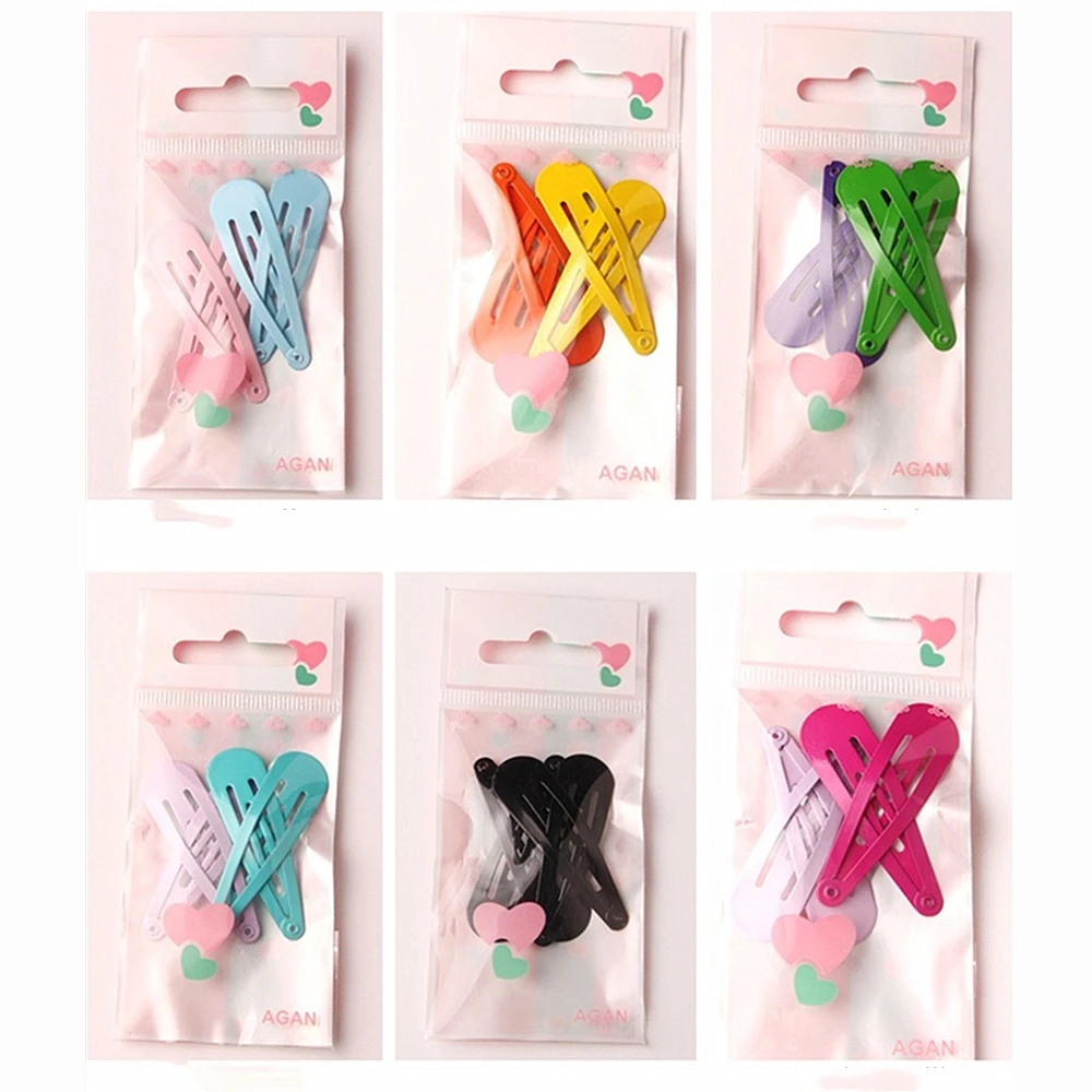 4 шт./компл. милые разноцветные яркие заколки для волос с принтом двухцветные