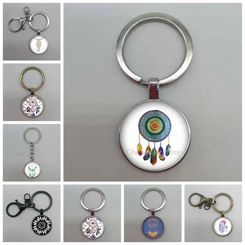 Классический цветной брелок для ключей с изображением Ловца снов и