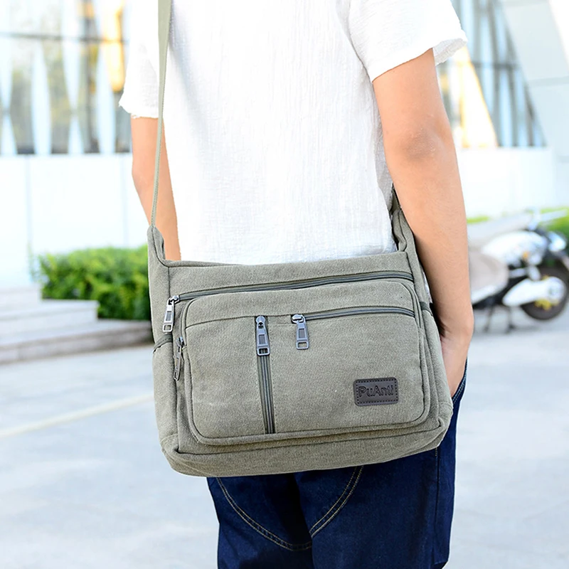 Men Travel Bag Canvas Casual Tote Men's Crossbody Outdoor Bags Mens Messenger Retro Zipper Shoulder High Quality |