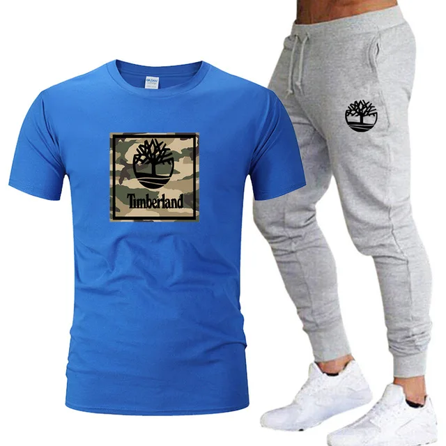 

2021 Hot-Selling Summer T-Shirt Pants Set Casual Brand Fitness Jogger Pants T Shirt Hip Hop Fashion Men's Tracksuits