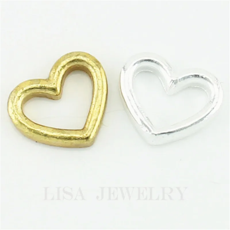 Новый дизайн Золотой полая подвеска в форме сердца подходит для плавающих