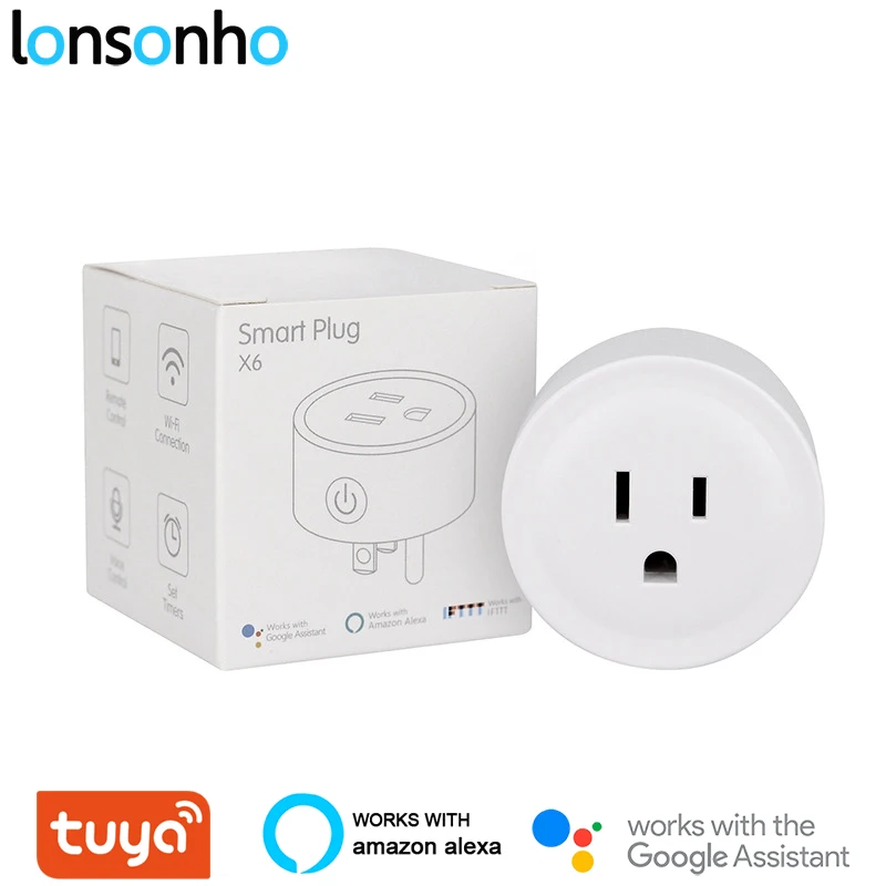 Lonsonho умная розетка с Wi Fi тип B американская приложение Tuya Smartlife Беспроводное