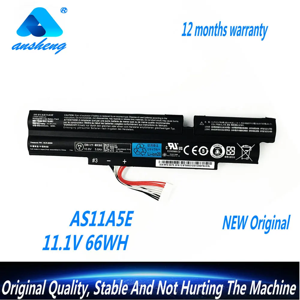 Подлинный аккумулятор AS11A5E для ноутбука Acer Aspire TimelineX 4830TG 5830T 3830TG 4830T 5830TG 3830T 3INR18/65-2 AS11A3E 11,1 V 66WH