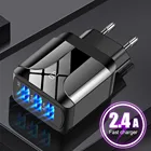 Зарядное устройство EU QC 3.0, 2,1 А, USB-разъем, три порта питания, зарядное устройство для телефона и порта Sup, быстрая зарядка с новейшим телефоном