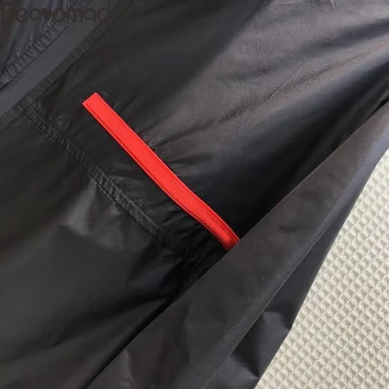 Bearomad 2021 Fashion Woman Black Casual Shorts Suit O-Neck 3/4 Sleeve Straight Type Tops+Elastic Waist Loose Shorts 2 Piece Set