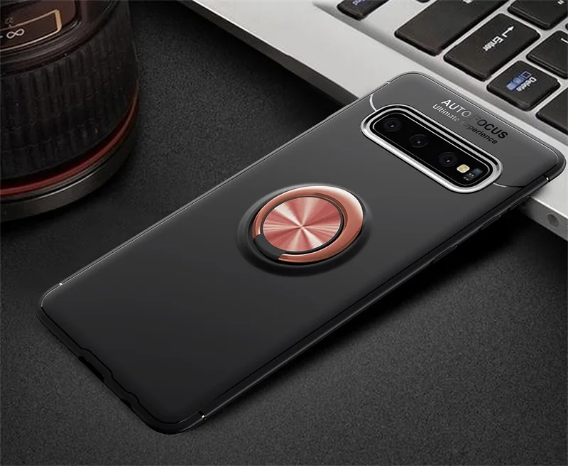 Чехол с кольцом для пальца для samsung Galaxy S10 Plus, чехол для телефона s, автомобильный магнитный держатель, мягкая ТПУ Силиконовая задняя крышка для samsung S10 Plus