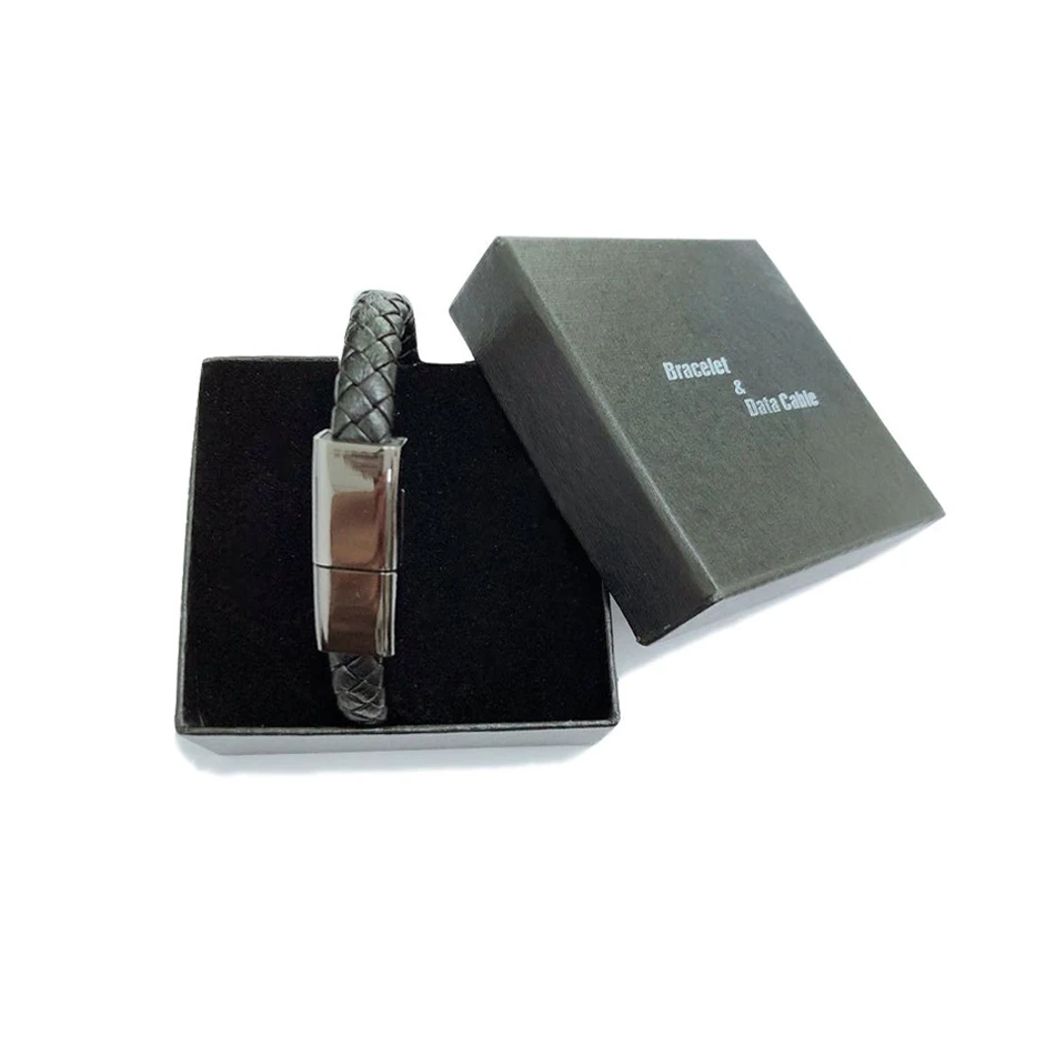 Black Браслет короткий Micro usb зарядный кабель синхронизации данных для iPhone 8 X Xiaomi Pocophone F1 huawei P10 P20 Pro type C USB Скрытый Кабель - Тип штекера: Black