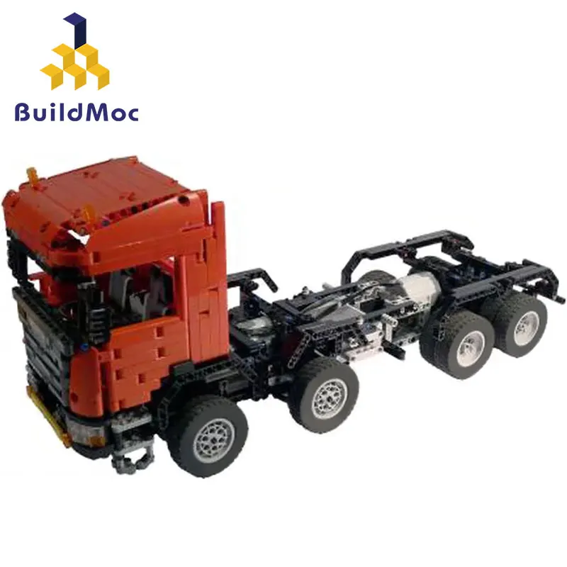

Buildmoc high-techalalalal Engineering Vehicle-Scania-8x8 PROFA Car Tractor Fit Building Blocks Bricks Truck Model Toys Gift