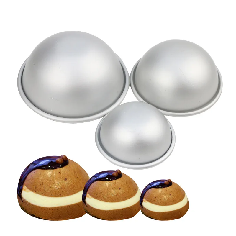 

2Pcs Bath Bomb Cake Mold 3D Aluminum Alloy Ball Sphere Hemispherical Mold Foam Bath Salt Baking Pastry Mould Kitchen Accessories