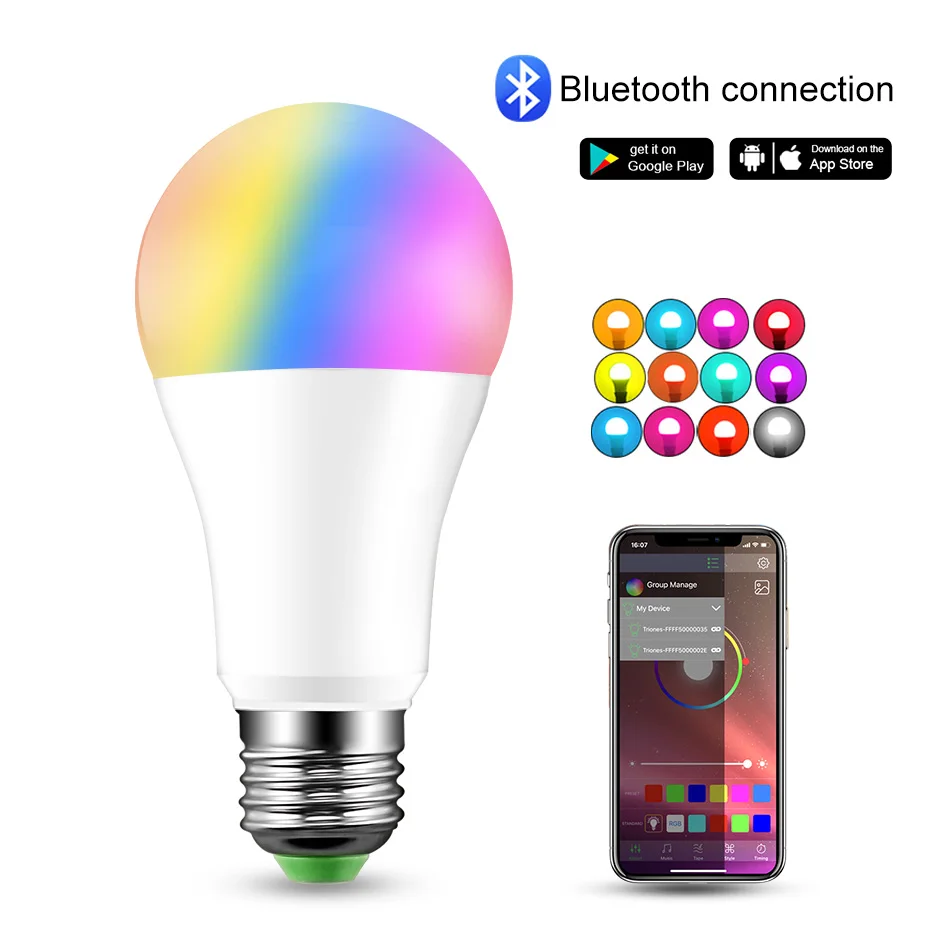 RGB Светодиодная лампа 15 Вт E27 B22 с регулируемой яркостью RGBW RGBWW точечный светильник