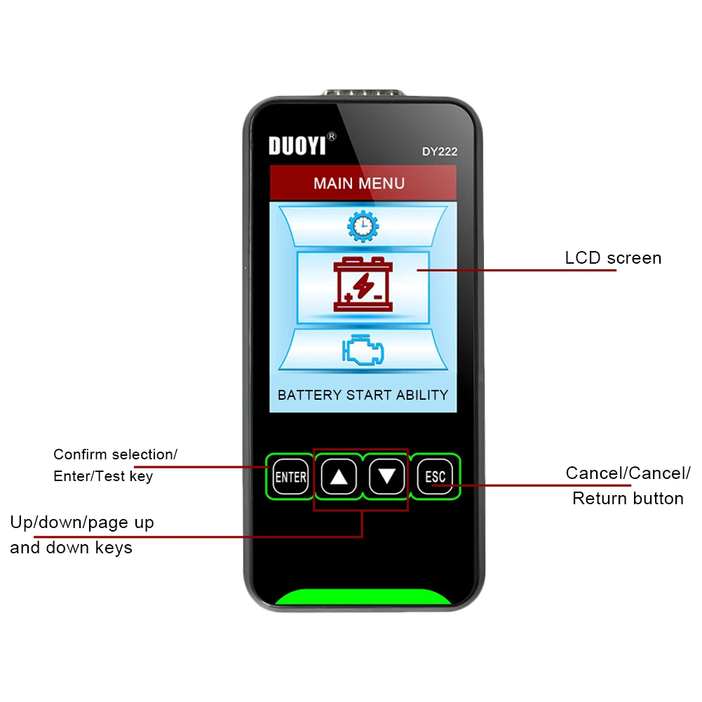 

12V/24V Car Battery Load Tester DY222 Multifunctional Battery Health Checker Automotive Battery System Tester Ship Fast delivery