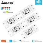 Умный выключатель света Aubess, Беспроводной Выключатель сделай сам с поддержкой Wi-Fi, работает с приложением Tuya Smart Life и Alexa Google Home, 3 шт.