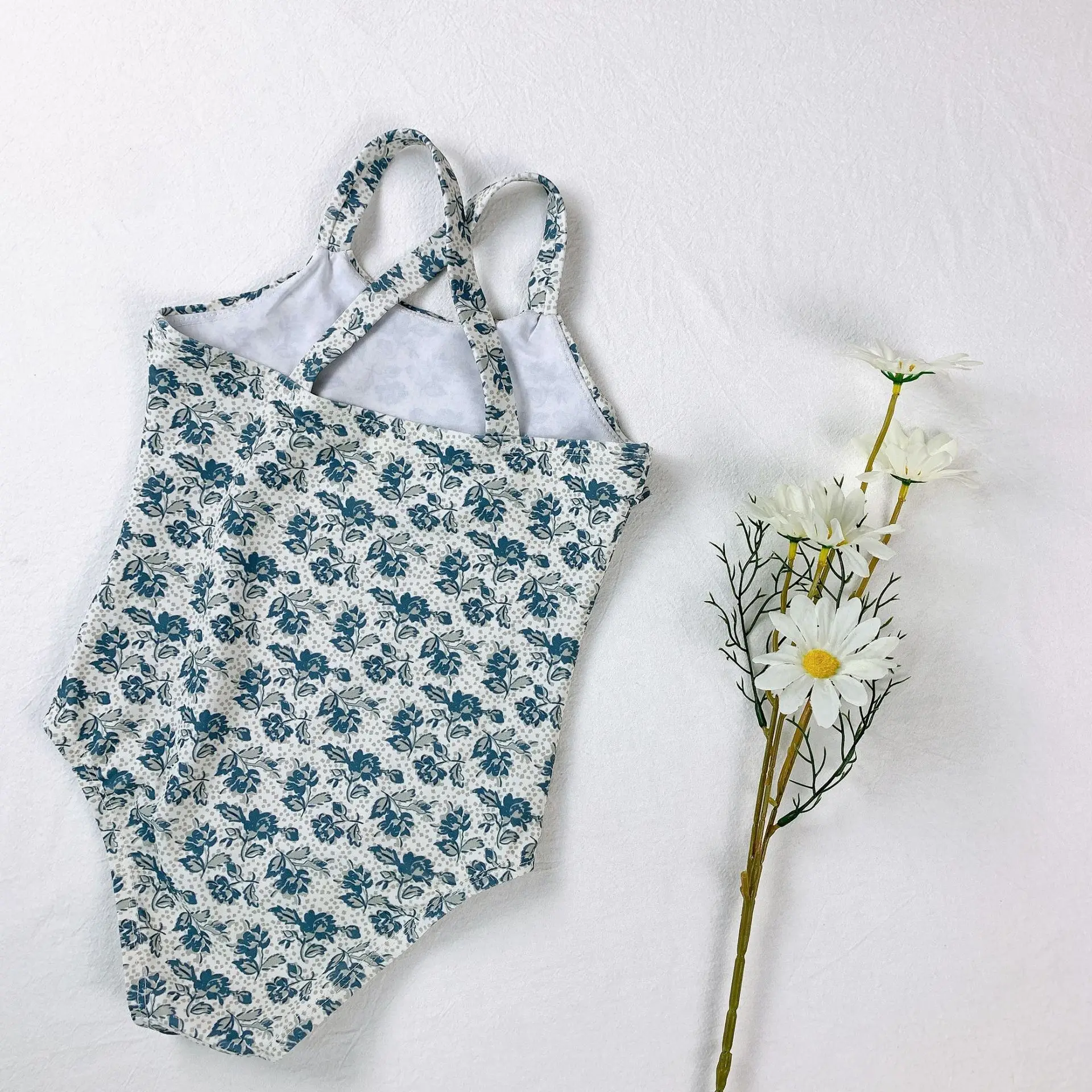 Новинка 2021 летний купальник для маленьких девочек с принтом Пляжное бикини