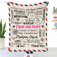 i love you mom pattern blanket text flannel throw printed quilts keep warm sofa bedroom sherpa blankets family bed bedding