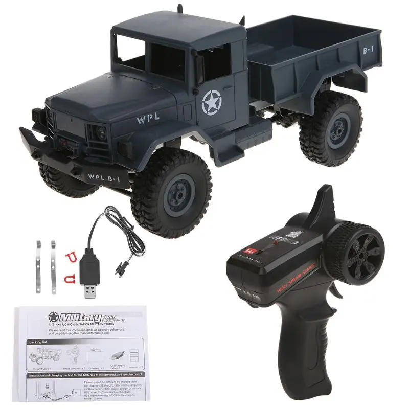 blue-RTR WPL B-14 RC грузовик с дистанционным управлением скалолазание внедорожник игрушка 2,4G хобби военный 4 колесный автомобиль RTR запчасти DIY Набор B-1 - Цвет: blue-RTR