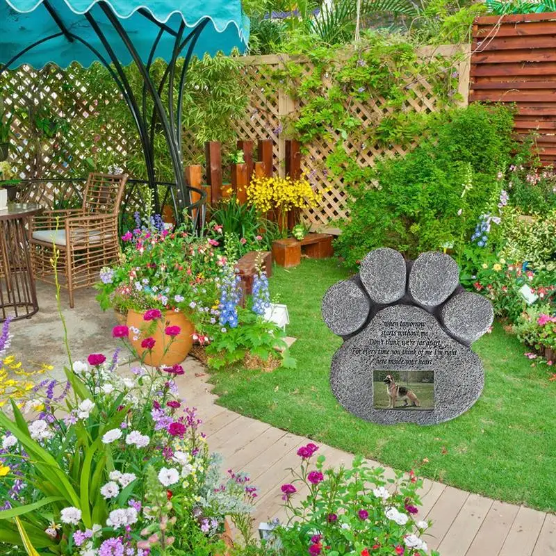 

Pet Memorial Headstone Paw Shaped Headstone Garden Decoration Ornaments