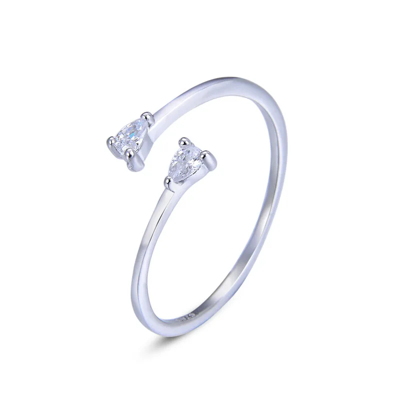 Bague Ringen, новинка, 3 цвета, Женское кольцо на палец, хвост, кольцо, S925 Стерлинговое Серебро, ювелирное изделие, Кристальное сердце, креативный прекрасный подарок