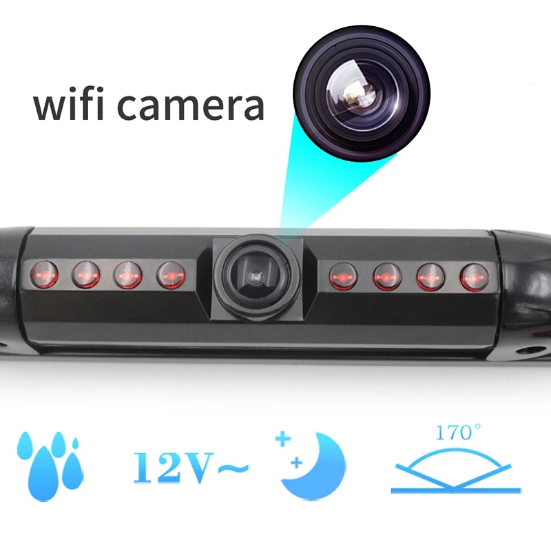 

Universal HD WiFi Car License Plate Frame Wireless Reversing Camera Waterproof Night Vision Monitor Android & IOS