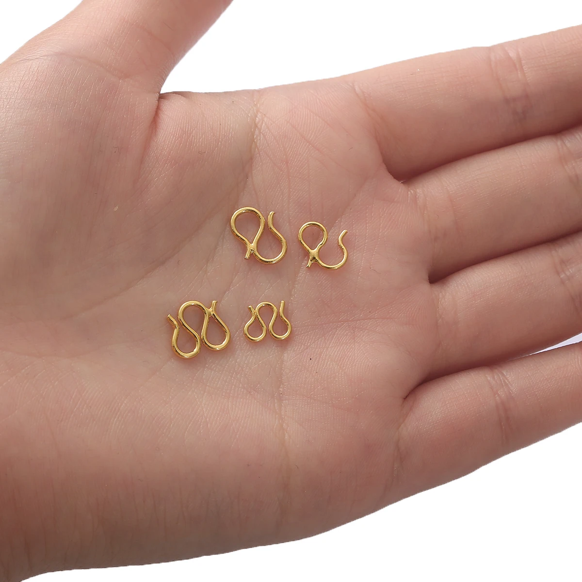 

10pcs Necklace Chain Clasps for Jewelry Making Gold Silver Plated Copper W S Shape End Connect Hook Diy Bracelet Findings