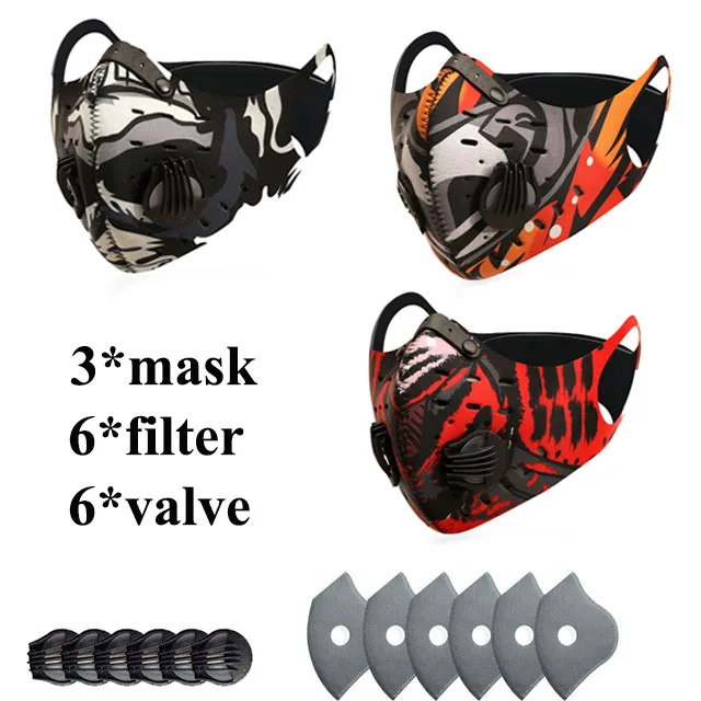 

Activated Carbon Mask PM2.5 Filter Anti Pollution Masque Breathable Protective Mouth Face Mask Reusable Sport Cycling Masks