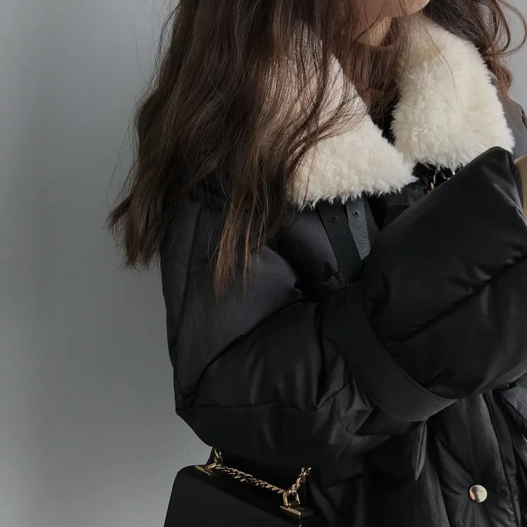 Winter New Thickened Solid Color Short ins Loose Bread Suit cotton-padded jacket Female
