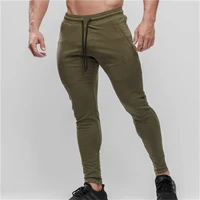 joggers sweatpants mens slim casual pants solid color gyms workout cotton sportswear autumn male fitness 4 colors track pants