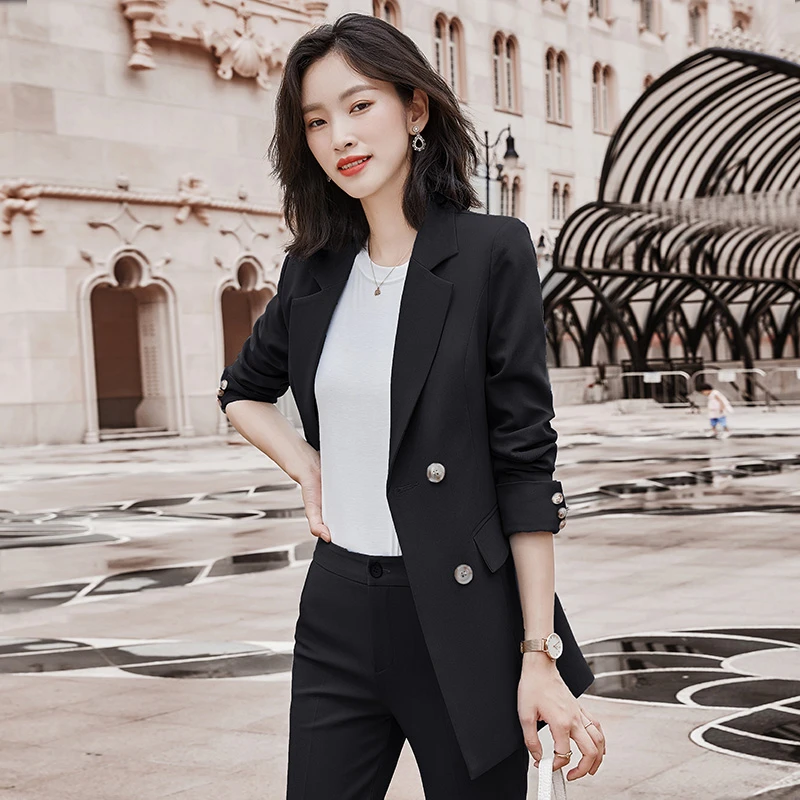 High Quality Fabric OL Styles Formal Women Business Suits with Pants and Jackets Coat Ladies Fall Winter Blazers Set Pantsuits|Брючные