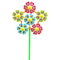 2pcs flower windmill wind spinner pinwheels home garden yard decor kids toys outdoor decor