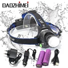 Налобный фонарь T6L2, водонепроницаемый, 3 режима, 18650 лм, для кемпинга, рыбалки