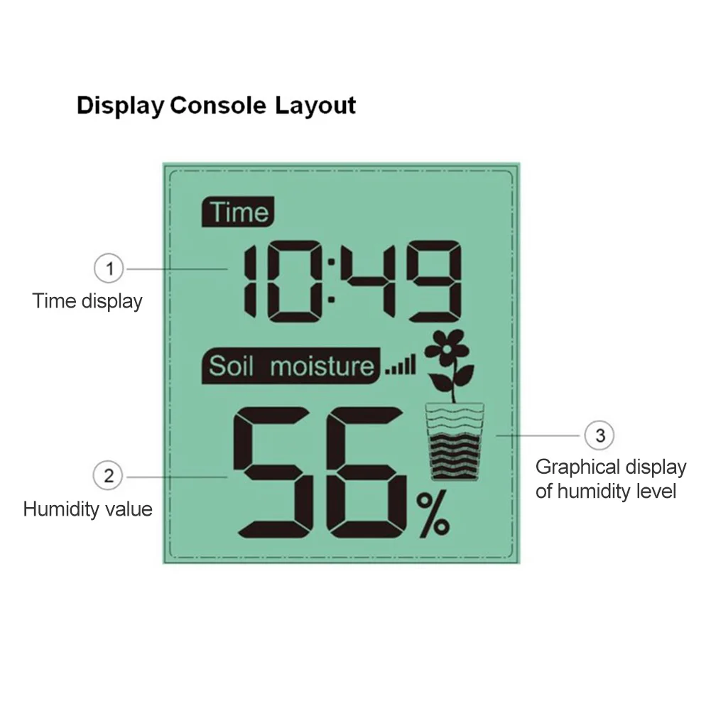 

For Plants Digital Garden Wireless Portable Sensor Receiver Soil Moisture Tester With Time Display Indoor Outdoor Monitor Screen