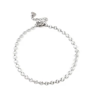 beautiful stainless steel anklet for women silver color round carved pattern anklet bracelets jewelry 23cm9 long 1 piece