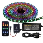 Набор светодиодных лент с музыкальным управлением WS2811 Dream color, Светодиодная лента 5050 RGB 5 млот с музыкальным пультом дистанционного управления RF, адаптер 12 В, вилка EUUS