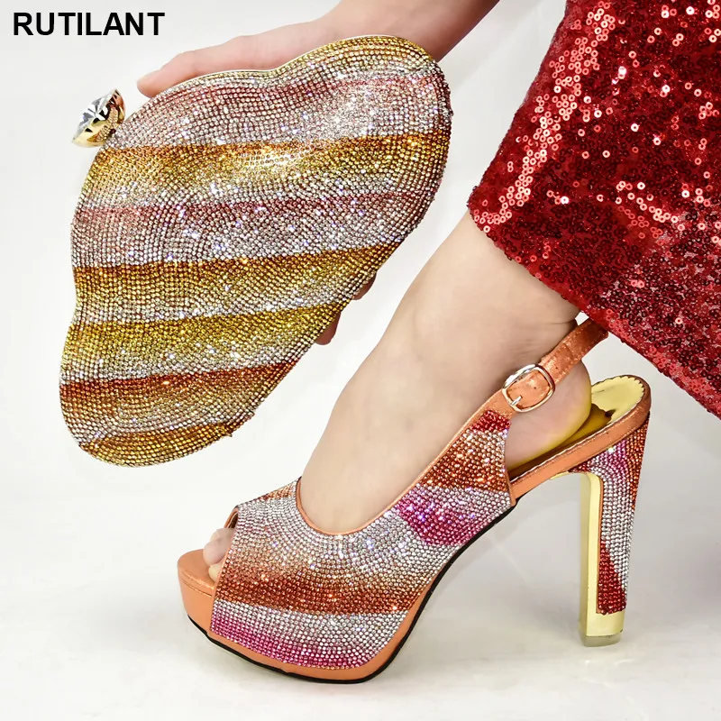 Новая итальянская обувь с сумки в комплекте Размер 38–43 для свадьбы Дамская С