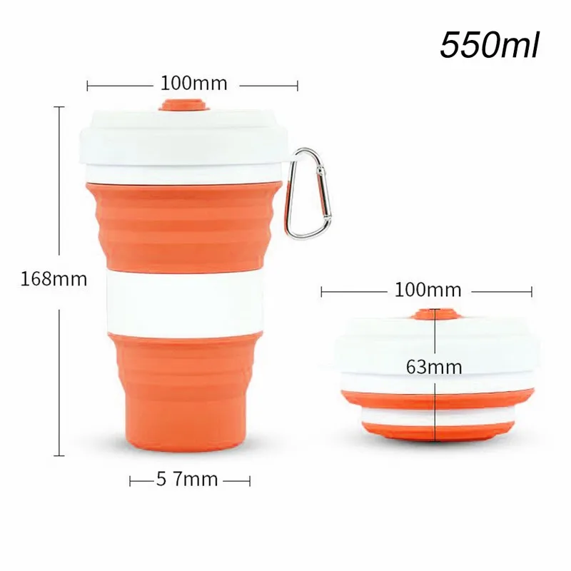 550 мл Складная Силиконовая бутылка для воды переносная Питьевая Бутылка спорта