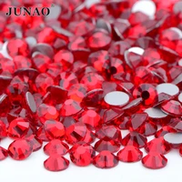 junao ss 6 8 10 16 20 30 red color glass crystals nail rhinestones flatback diamond stones and crystal non hotfix strass
